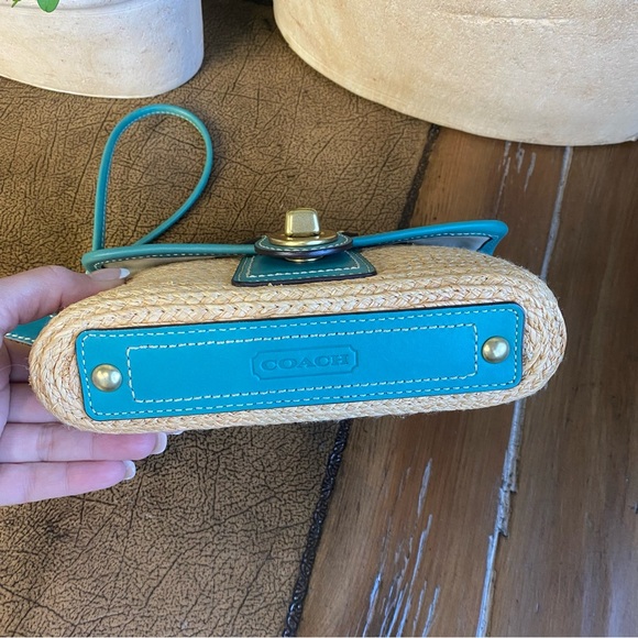 Coach Legacy Y2K Teal Woven Clutch Wallet - Picture 5 of 12